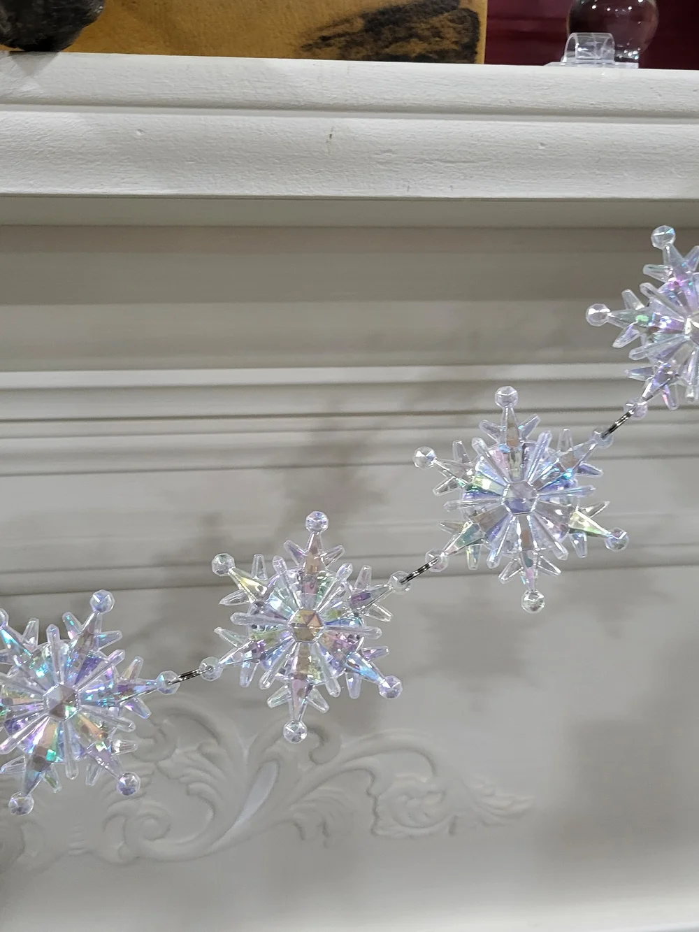 Ashland Iridescent Snowflake Garland - Clear with Rainbow Hues